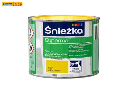 Farba Emaliowa Olejno-Ftalowa Supermal Połysk Żółty F565 0,2L ŚNIEŻKA