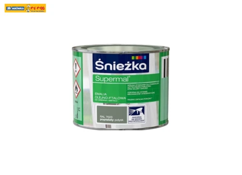 Farba Emaliowa Olejno-Ftalowa Supermal Połysk Popielaty RAL 7023 0,2L ŚNIEŻKA