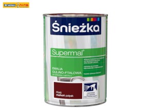 Farba emaliowa olejno-ftalowa Supermal połysk mahoń F545 0,8 l Śnieżka