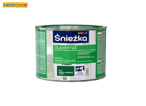 Farba Emaliowa Olejno-Ftalowa Supermal Połysk Zielony Miętowy F510 0,4L ŚNIEŻKA