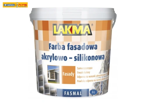 Farba fasadowa akrylowo-silikonowa Fasmal Biały 1L Lakma