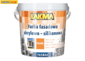 Farba fasadowa akrylowo-silikonowa Fasmal szary jasny 4L Lakma 