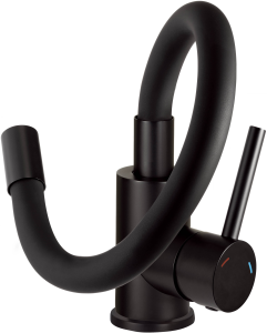 Bateria Zlewozmywakowa Stojąca Czarna z Elastyczną Wylewką Nero Luno BOC N72M Deante