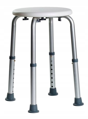 Taboret Okrągły Pro Biały Regulowany - Bisk