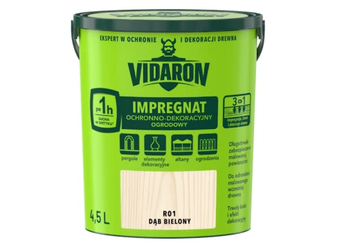 Impregnat Ochronno-Dekoracyjny Ogrodowy Dąb Bielony R01 4,5L VIDARON