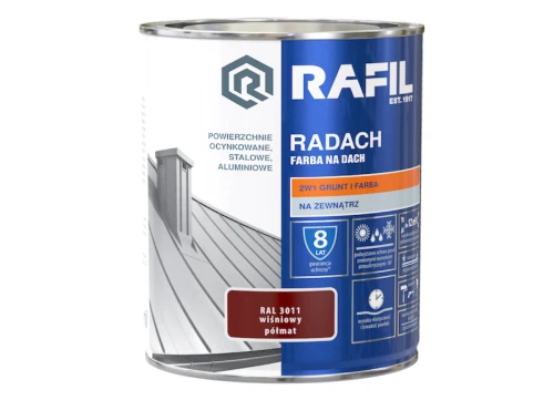 Farba na Dach Radach Półmat Wiśniowy RAL3011 5L RAFIL