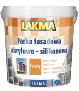 Farba fasadowa akrylowo-silikonowa Fasmal Brązowy Ciemny 4L LAKMA