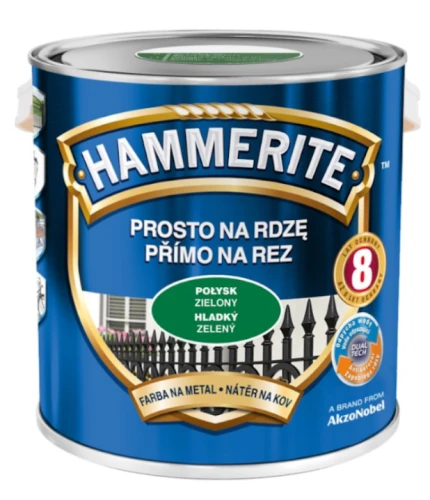 Farba do metalu Prosto na Rdzę Połysk zielony 0,7L HAMMERITE