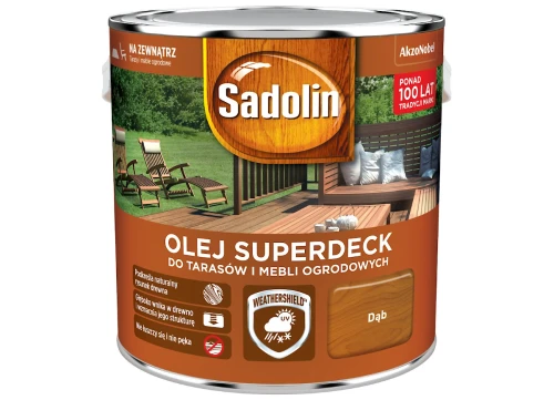 Olej do tarasów i mebli ogrodowych Superdeck Dąb 2,5L SADOLIN