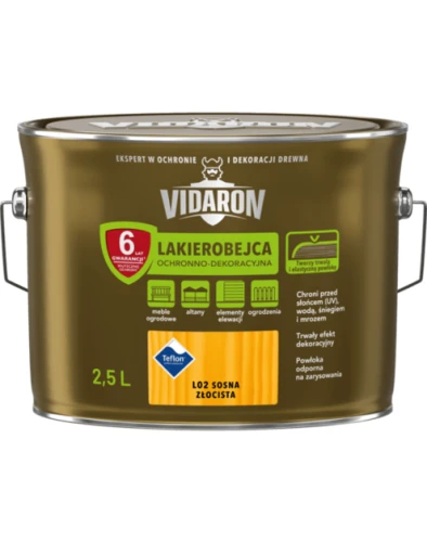 Lakierobejca do drewna sosna złocista 2,5 l Vidaron