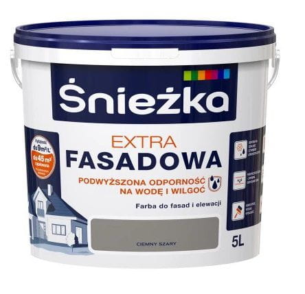 Farba fasadowa extra szary ciemny 5 l Śnieżka
