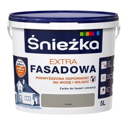 Farba fasadowa extra szara 5 l Śnieżka