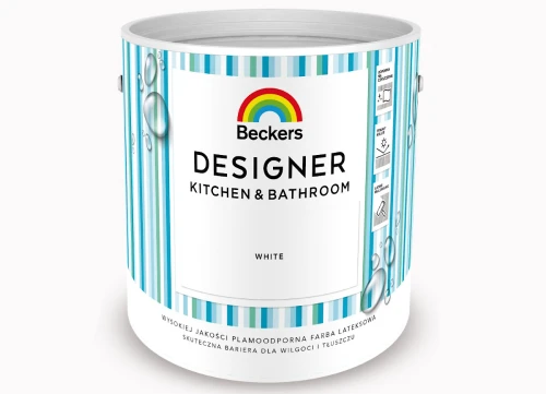Farba lateksowa do wnętrz Designer Kitchen & Bathroom White 5L BECKERS 5902829031843 - Sklep Mrówka - EREM - eremsklep.pl