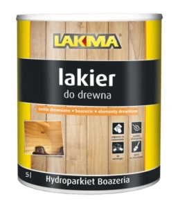 Lakier do drewna Hydroparkiet Boazeria Półmat Bezbarwny 5L Lakma