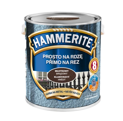 Farba do metalu Prosto na Rdzę Młotkowy Brązowy 2,5 l Hammerite.png
