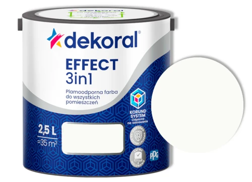 Farba lateksowa plamoodporna Effect 3w1 2,5l biały z nutą beżu Dekoral