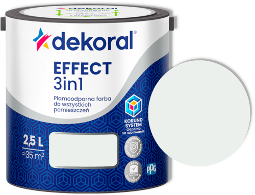 Farba lateksowa plamoodporna Effect 3w1 2,5l biały z nutą szarości Dekoral