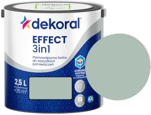 Farba lateksowa plamoodporna Effect 3w1 2,5l modny szałwiowy Dekoral