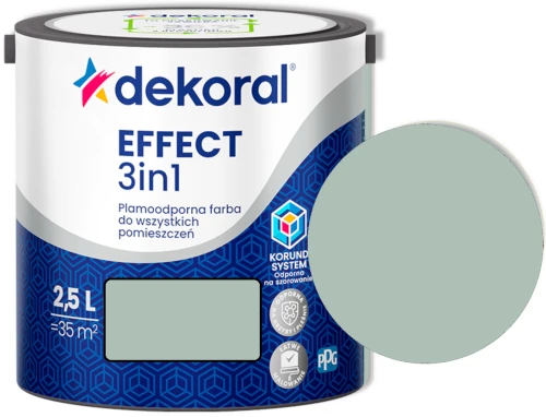 Farba lateksowa plamoodporna Effect 3w1 2,5l modny szałwiowy Dekoral