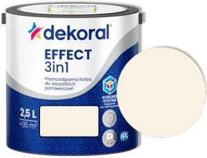 Farba lateksowa plamoodporna Effect 3w1 2,5l najjaśniejszy beż Dekoral