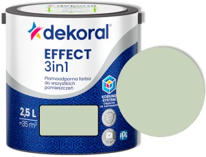 Farba lateksowa plamoodporna Effect 3w1 przytulny szałwiowy 2,5l Dekoral