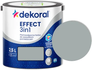 Farba lateksowa plamoodporna Effect 3w1 szary ołówkowy 2,5l Dekoral