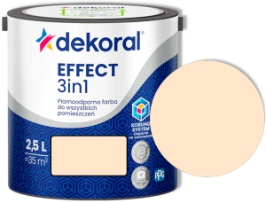 Farba lateksowa plamoodporna Effect 3w1 świetlisty beż 2,5l Dekoral
