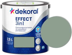 Farba lateksowa plamoodporna Effect 3w1 zielono-szary 2,5l Dekoral