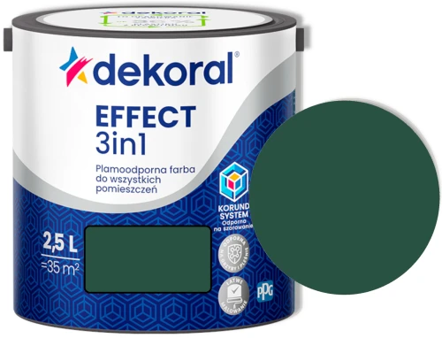 Farba lateksowa plamoodporna Effect 3w1 zielony butelkowy 2,5l Dekoral