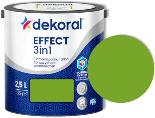 Farba lateksowa plamoodporna Effect 3w1 zielony wyrazisty 2,5l Dekoral