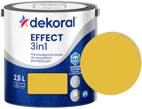 Farba lateksowa plamoodporna Effect 3w1 żółty złocisty 2,5l Dekoral