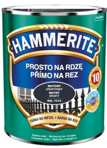 Farba na rdzę matowy grafitowy 0,7 l HAMMERITE