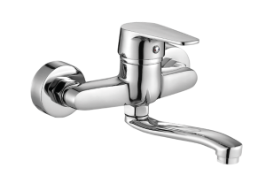 Bateria umywalkowa ścienna Luga chrom BQL 050D Kuchinox