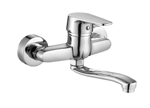 Bateria umywalkowa ścienna Luga chrom BQL 050D Kuchinox