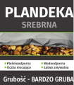 Plandeka srebrna o wymiarach 3x5 m i bardzo dużej grubości.