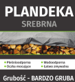Plandeka srebrna o wymiarach 6x10 m i bardzo dużej grubości.
