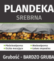 Plandeka srebrna o wymiarach 10x15 m i bardzo dużej grubości.