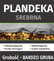 Plandeka srebrna o wymiarach 6x8 m i bardzo dużej grubości.