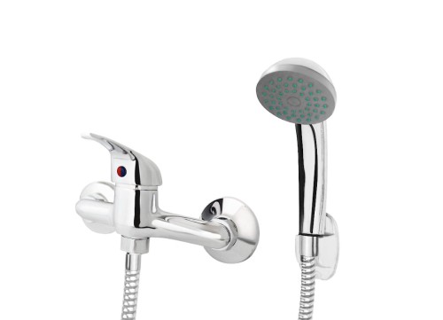 Bateria natryskowa z zestawem natryskowym Asti chrom BIA 041M Deante 5907650800187 - Sklep Mrówka - EREM - eremsklep.pl