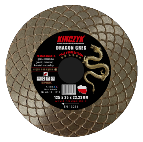 Tarcza diamentowa Dragon - Gres 125 mm Kinczyk eremsklep.pl