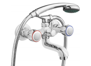 Bateria wannowa z zestawem natryskowym Teno chrom BON 011D Deante