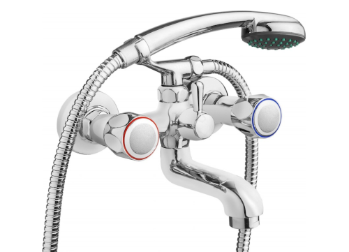 Bateria wannowa z zestawem natryskowym Teno chrom BON 011D Deante