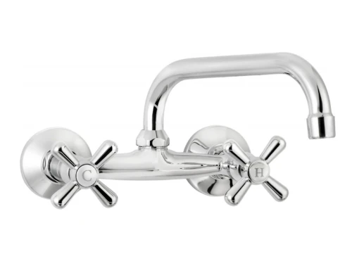 Bateria Umywalkowa Ścienna SYMETRIO Chrom BOS 050D Deante
