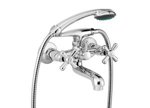 Bateria Wannowa z Zestawem Natryskowym SYMETRIO Chrom BOS 011D Deante