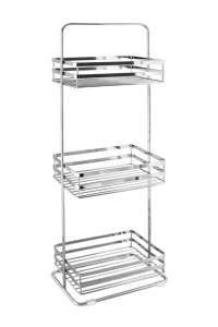 Regał stalowy 24.4x75.5x17 cm łazienkowy 3 półki chrom