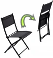 Zestaw mebli balkonowych stolik połówka + 2 składane krzesła czarny GardenLine 5900779847132 eremsklep.pl