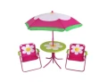 Komplet mebli ogrodowych dziecięcych Kwiatek 2 krzesła stolik i parasol Patio 5904134071958 eremsklep.pl