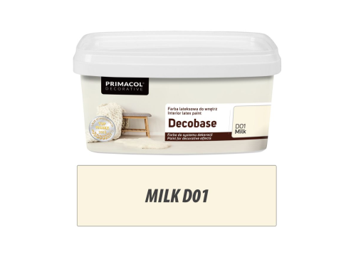 Farba lateksowa do wnętrz Decobase Milk D01 1L PRIMACOL