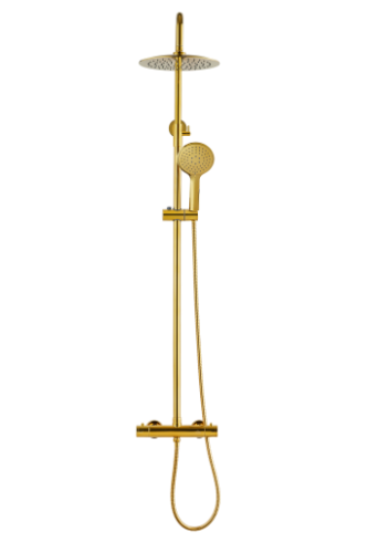 Deszczownia Gold z baterią termostatyczną złoty 5907798725410 - Sklep Mrówka - EREM - eremsklep.pl