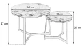 Stolik kawowy SK112MSZ okrągły komplet 2 szt. 60 x 47 cm / 40 x 39 cm marmur szary 5901386214669 - Sklep Mrówka - EREM - eremsklep.pl